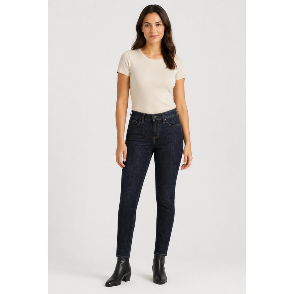 Athleta Schoeller Skinny Dry Dipper Jeans Womens 0 Blue Dark Wash Cotton Blend